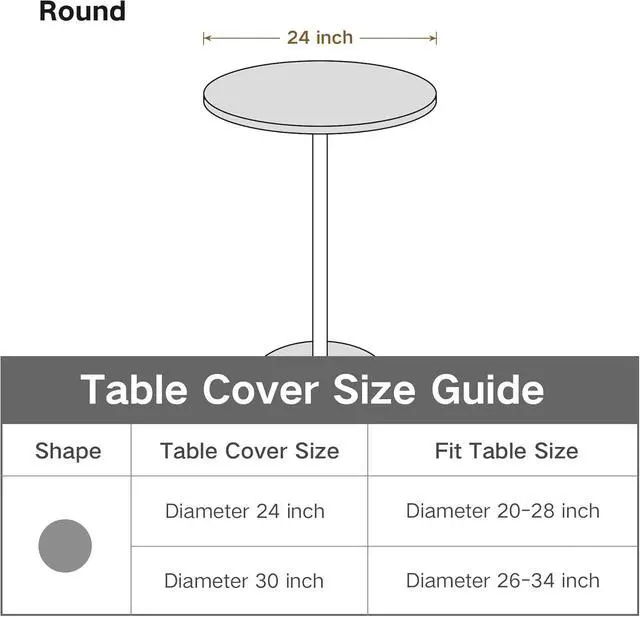 Alt view image 6 of 7 - Small Round Fitted Table Cover Elastic Tablecloth, Black 24 in | Cocktail Table Topper Cap, Stretch Spandex Patio Table Covers Washable for Bar, Pub, Bistro, Indoor, Outdoor, Party, Camping