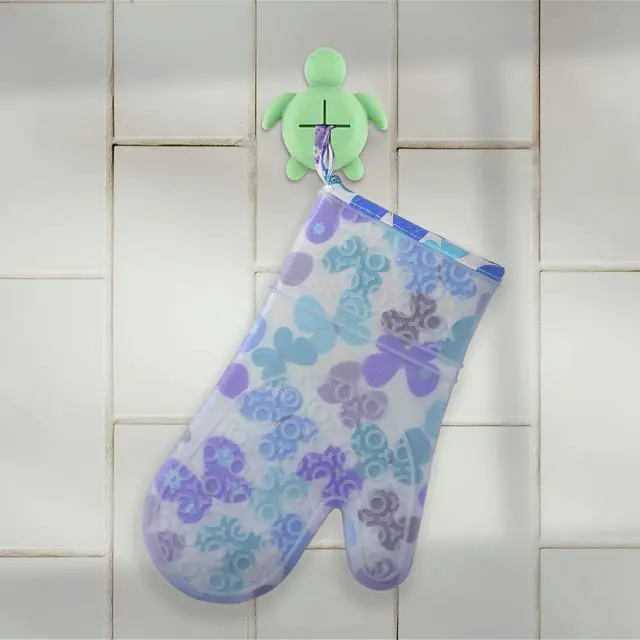 Alt view image 7 of 7 - Sea Turtle Self Adhesive Silicone Towel Hook for Bathroom Kitchen Shower, Animal Wall Mount Holder for Tea Towels Washcloths Dishcloths Loofah, No Drilling Decorative Towel Hanger YGA