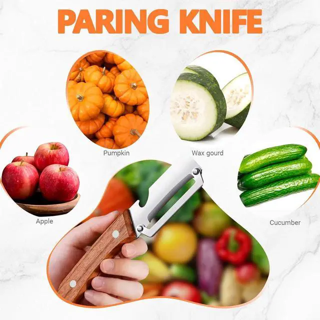 Alt view image 6 of 7 - 2-in-1 Vegetable Peeler with Bottle Opener, Multi-Functional Vegetable Peeler with Sharp Stainless Steel Blades, Suitable for Pumpkin, Papaya, Zucchini, Potato (1, Black Plastic)