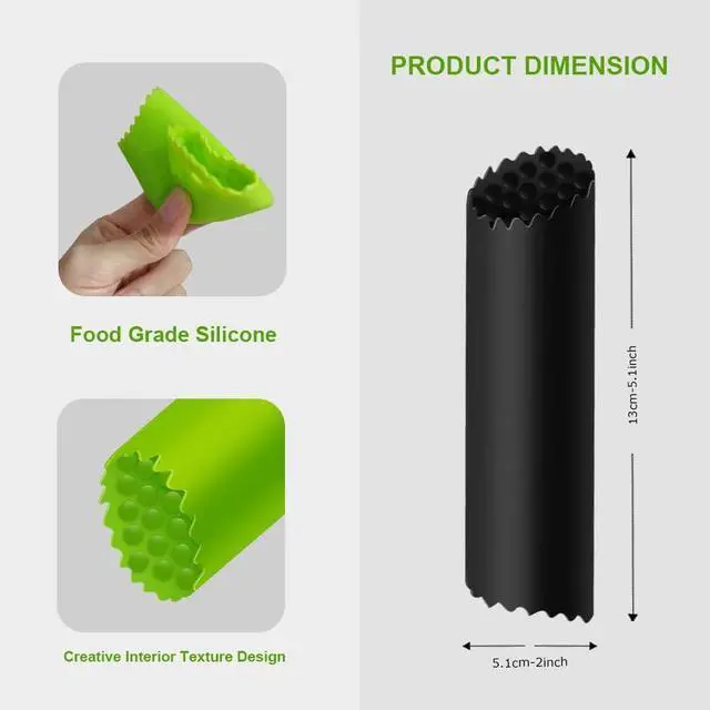 Alt view image 4 of 7 - Garlic Peeler Silicone Garlic Skin Remover Roller Garlic Tube Rollers Skin Remover, Garlic Roller Peeling Tube Tool for Useful Kitchen Tools (Black)