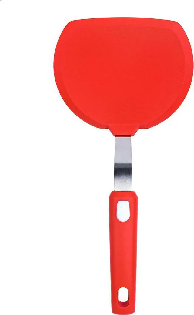 Main image of Wide Silicone Pancake Spatula Large Heat-Resistant Turner for Cooking | Nonstick Safe | Stainless-Steel Reinforced Core & Easy-Grip Handle
