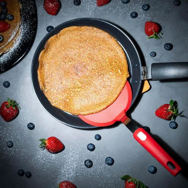 Alt view image 6 of 6 - Wide Silicone Pancake Spatula Large Heat-Resistant Turner for Cooking | Nonstick Safe | Stainless-Steel Reinforced Core & Easy-Grip Handle