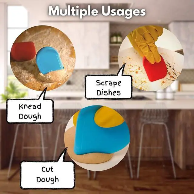 Alt view image 5 of 7 - SULLINS Pan Scraper, Pack Of 3 | Pan Scraper Tool | Pot Scraper | Dish Scraper | Dish Scraper Tool | Unique Silicone Grip Design - No Slipping Unlike Other Scrapers