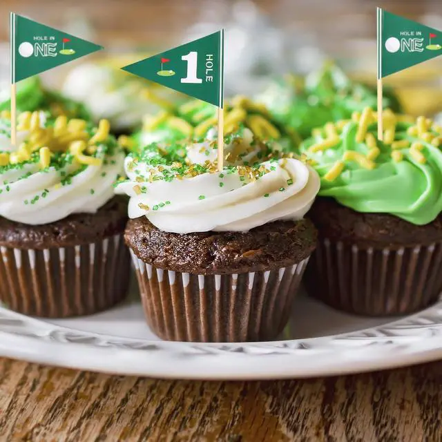Alt view image 6 of 6 - 50pcs Golf Toothpick Flags, Mini Themed Cocktail Picks | Cupcake Toppers, Food Stick Flags for Baby 1st Birthday Party Celebration Bar Decorations (Style A)
