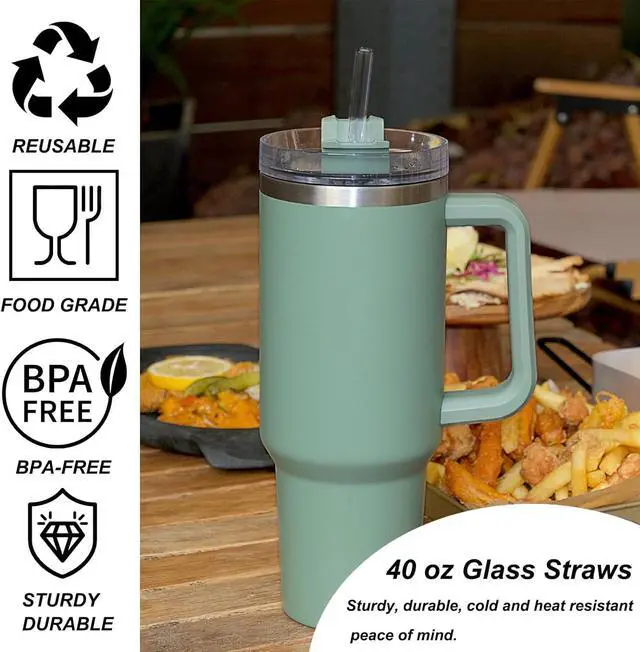 Alt view image 4 of 6 - 12" Glass Straw for Stanley 40 oz Cup Tumbler, Replacement Stanley Straw, 6 Pack Clear Glass Straw with Cleaning Brush, Reusable Stanley Cup Accesspries