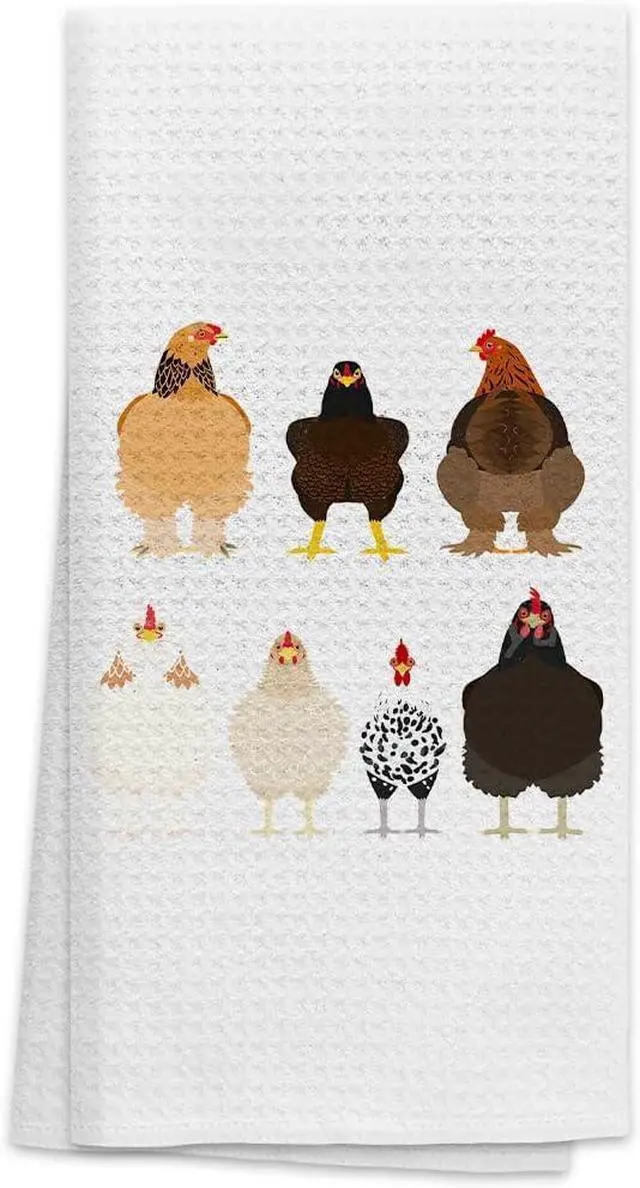 Main image of OHSUL Cute Cartoon Chickens Highly Absorbent Kitchen Towels Dish Towels Dish Cloth,Funny Chicken Hand Towels Tea Towel for Bathroom Kitchen Decor,Chicken Lovers Farm Girls Women Gifts