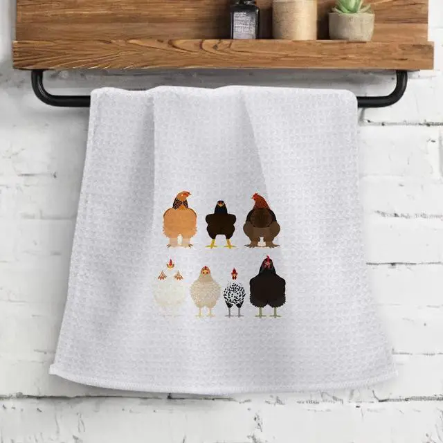 Alt view image 2 of 7 - OHSUL Cute Cartoon Chickens Highly Absorbent Kitchen Towels Dish Towels Dish Cloth,Funny Chicken Hand Towels Tea Towel for Bathroom Kitchen Decor,Chicken Lovers Farm Girls Women Gifts