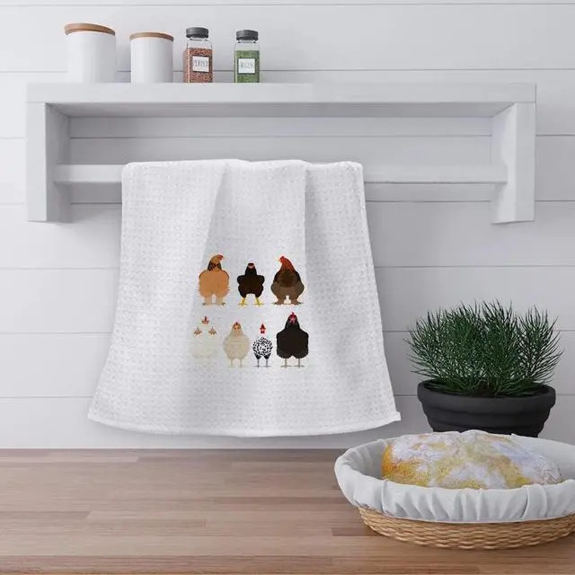 Alt view image 3 of 7 - OHSUL Cute Cartoon Chickens Highly Absorbent Kitchen Towels Dish Towels Dish Cloth,Funny Chicken Hand Towels Tea Towel for Bathroom Kitchen Decor,Chicken Lovers Farm Girls Women Gifts