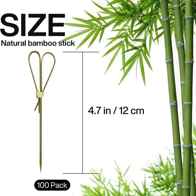 Alt view image 3 of 6 - 100 Pcs Bamboo Cocktail Picks Toothpicks for Appetizers, 4.7 Inch Cyan | Skewers for Appetizers, Charcuterie Accessories, Cocktail Toothpicks, Heart Shaped Bamboo Sticks