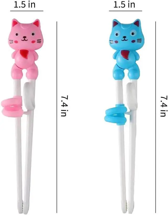 Alt view image 2 of 6 - 2 Pairs Kids Chopsticks - Cute Animal Cartoon Design, Plastic Training Chopsticks for Kids, Chopstick Helper/Trainer, by Bolonie