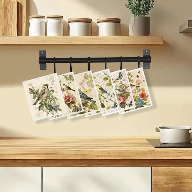 Alt view image 5 of 7 - Swedish Dishcloths for Kitchen, 6 Pack Vintage Floral Bird Swedish Dish Cloths for Washing Dishes, Reusable Washable Absorbent Dish Towels for Home Kitchen Cleaning Quick Drying