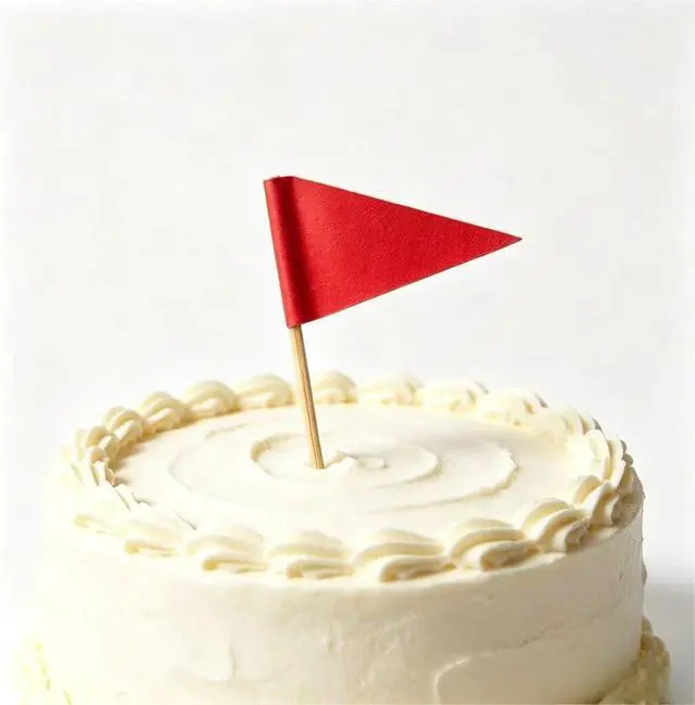 Alt view image 4 of 5 - JAVD Solid Red Toothpick Flags Small Mini Plain Red Color Triangle Stick Cupcake Toppers Flags DIY Decoration (100 Pcs)
