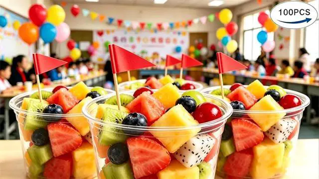 Alt view image 5 of 5 - JAVD Solid Red Toothpick Flags Small Mini Plain Red Color Triangle Stick Cupcake Toppers Flags DIY Decoration (100 Pcs)