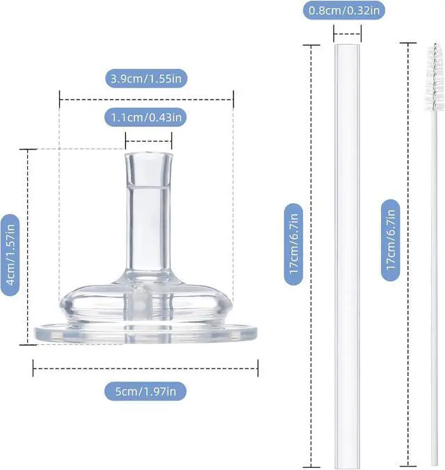 Alt view image 6 of 7 - VANEST Replacement Straws Compatible with Grosmimi Stage2 (4 Packs) | with 2 Pack Straw Brushes, Soft Silicone, No Spill