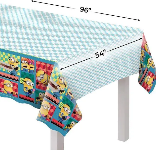 Alt view image 2 of 3 - Multicolor Despicable Me Plastic Table Cover (54" x 96") Pack of 1 - Perfect for Birthdays & Kids' Parties
