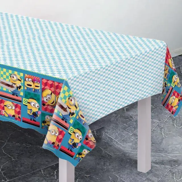 Alt view image 3 of 3 - Multicolor Despicable Me Plastic Table Cover (54" x 96") Pack of 1 - Perfect for Birthdays & Kids' Parties
