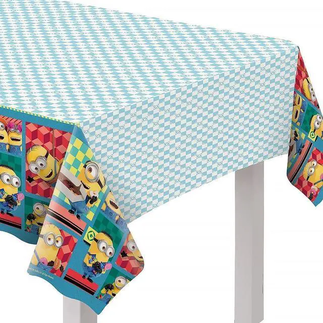 Main image of Multicolor Despicable Me Plastic Table Cover (54" x 96") Pack of 1 - Perfect for Birthdays & Kids' Parties