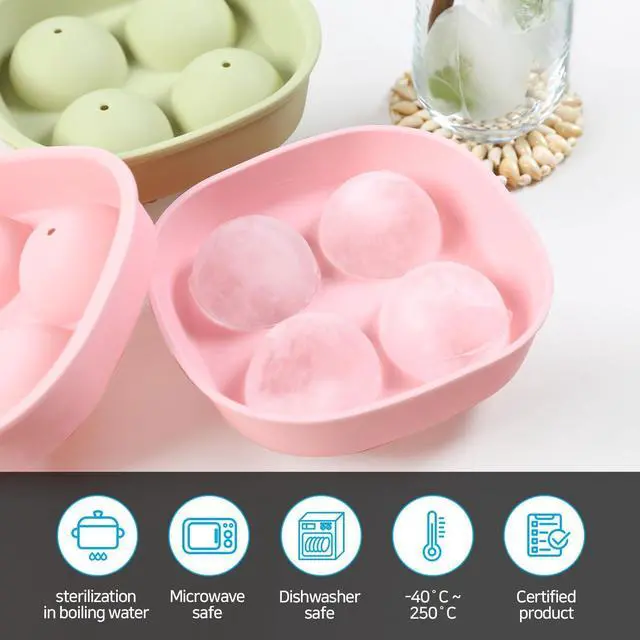 Alt view image 4 of 6 - K-Housetip Silicone Ice Cube Tray BPA Free, Flexible and Easy Release, Large Ice Molds for Whiskey, Cocktails, and Drinks (Green)