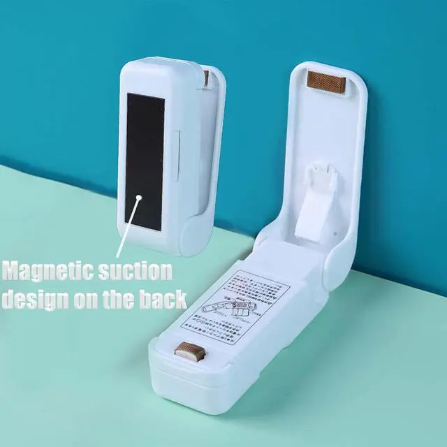 Alt view image 3 of 6 - LiXiongBao 2 Pack Mini Portable Handheld Heat Vacuum Bag Sealer Mini Sealing Machine Handheld Bag Resealer Sealer Mini Food Sealer for Plastic Bags Snack Bags(White)