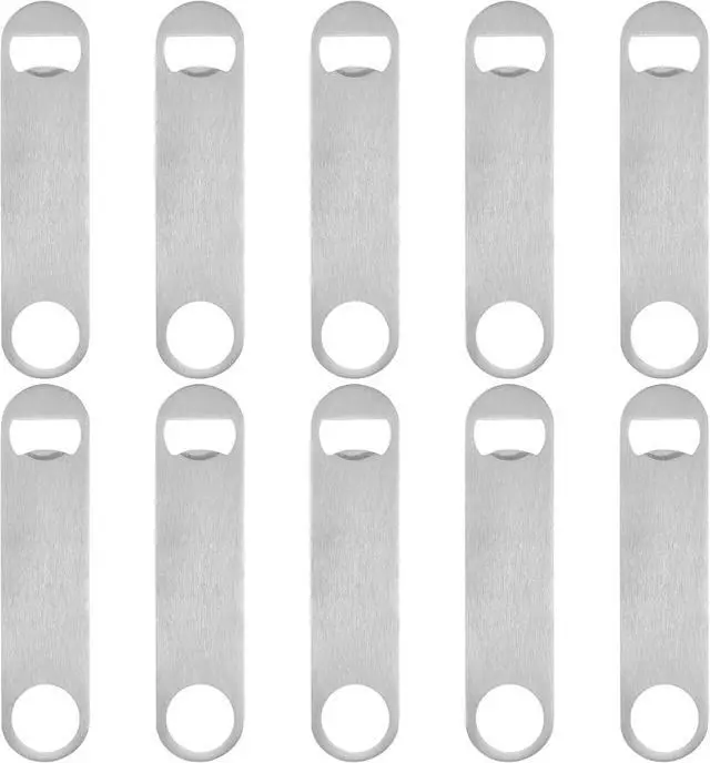 Main image of 10Pack 7Inch Flat Bottle Opener, bottle opener, handheld beer bottle opener | Stainless Steel Bottle Openers Bulk Silver Beer Bottle Opener Bartender for Kitchen Bar or Restaurant, bulk bottle openers