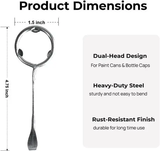 Alt view image 2 of 6 - 6 Pack Paint Can Opener & Bottle Opener for Painters, Contractors & DIYers | Rustproof metal can opener tool, tough & durable, easily opens paint lids without seal damagecarabiner clip for easy carry