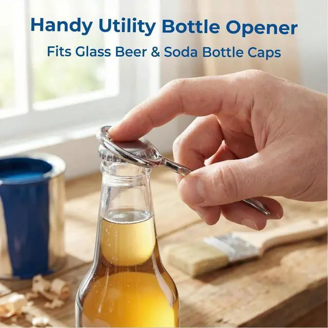Alt view image 4 of 6 - 6 Pack Paint Can Opener & Bottle Opener for Painters, Contractors & DIYers | Rustproof metal can opener tool, tough & durable, easily opens paint lids without seal damagecarabiner clip for easy carry