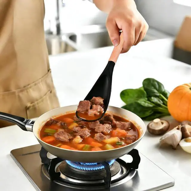 Alt view image 2 of 5 - Silicone Cooking Spatula Spoon, One Spoon for Nonstick Cookware, BPA-Free | Multifunction spoonula for baking, cooking, serving, mixing, stirring, heat resistant, dishwasher safe