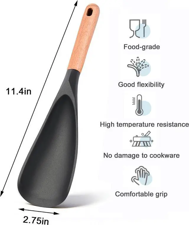 Alt view image 3 of 5 - Silicone Cooking Spatula Spoon, One Spoon for Nonstick Cookware, BPA-Free | Multifunction spoonula for baking, cooking, serving, mixing, stirring, heat resistant, dishwasher safe