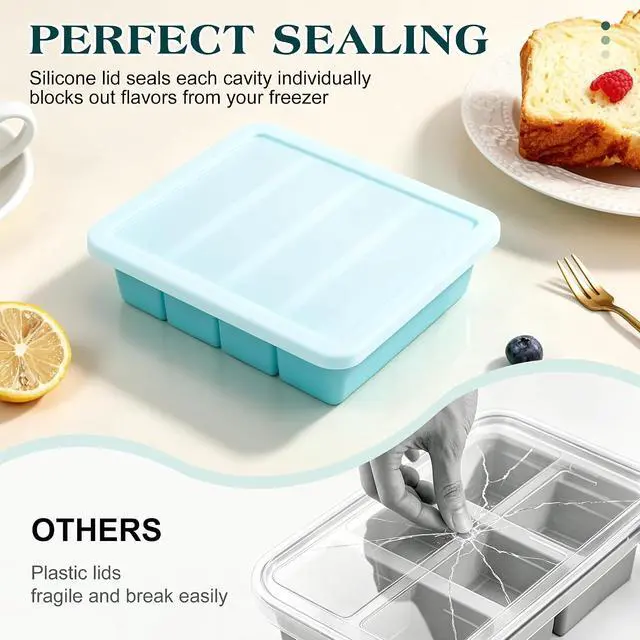 Alt view image 5 of 7 - CAKETIME Silicone Butter Mold with Stainless Steel Frame & Spatula | 4 Oz Standard Butter Stick Mold with Lid, Nonstick Silicone Butter Mold for Homemade Butter, Aqua, 1Pack, 1Spatula