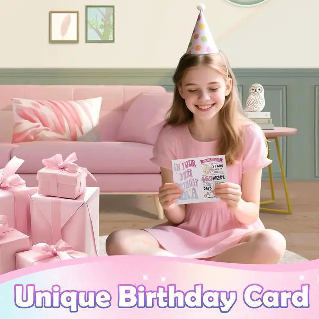 Alt view image 6 of 7 - 9 Year Old Girl Birthday Gifts, Unique 9th Birthday Gift for Girls, Gift Ideas for Daughter, Sister, Niece, Granddaughter, Popular Decorations Basket Birthday Gift for Girls