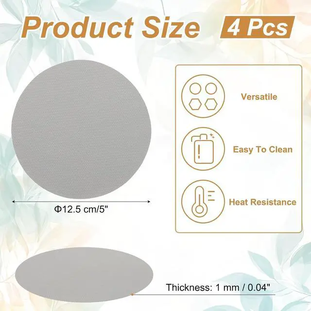 Alt view image 2 of 5 - uxcell 4pcs Silicone Jar Opener Pads, 12.5cm/5" Texture Can Opener Multipurpose Round Bottle Lid Opener Non-Slip Coasters for Weak Hands Seniors Children, Gray