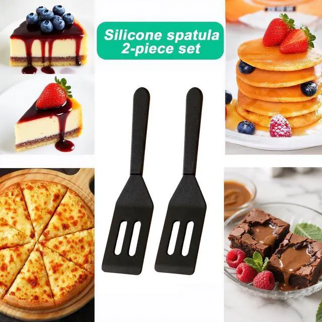 Alt view image 4 of 7 - Small Silicone Spatulas 2-Pack, Heat-Resistant Mini Spatula for Serving | Nonstick Safe Thin Silicone Baking Set for Cookies, Brownies & Kitchen Use
