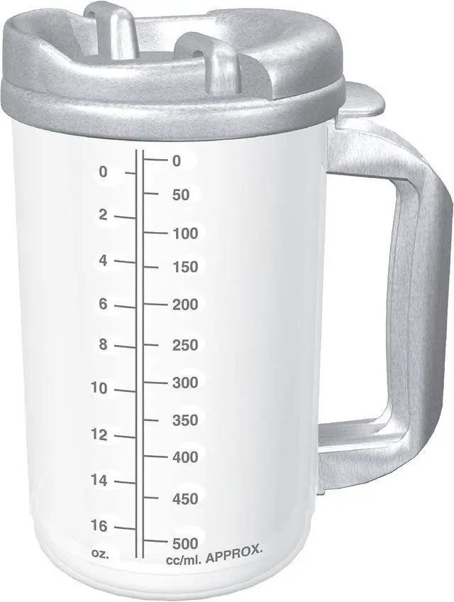 Main image of Drinking Mug, 20 oz. Clear Cup/Granite Lid Plastic Reusable, TM-20 - Sold by: Pack of One
