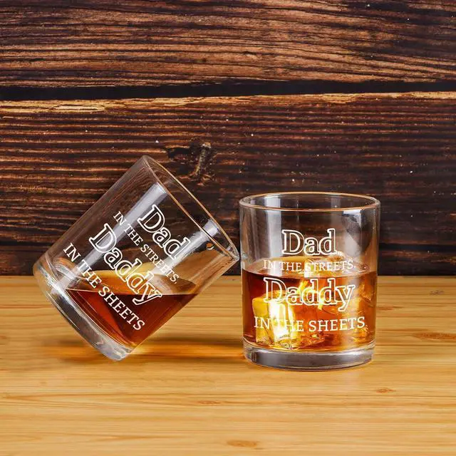 Alt view image 2 of 7 - Futtumy Dad In The Streets Daddy In The Sheets Whiskey Glass, Father's Day Gifts for Husband from Wife, Husband Gift from Wife, Funny Boyfriend Gifts for First Time New Dad for Christmas Birthday