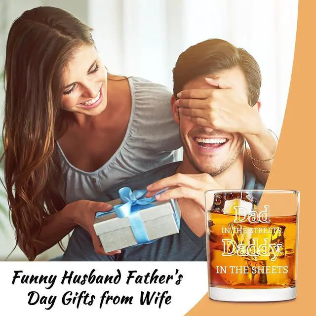 Alt view image 4 of 7 - Futtumy Dad In The Streets Daddy In The Sheets Whiskey Glass, Father's Day Gifts for Husband from Wife, Husband Gift from Wife, Funny Boyfriend Gifts for First Time New Dad for Christmas Birthday
