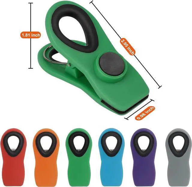 Alt view image 2 of 7 - TACGEA Chip Clips, Magnetic Bag Clips with Air Tight Seal for Food Storage, 12 Pieces, Multicolor