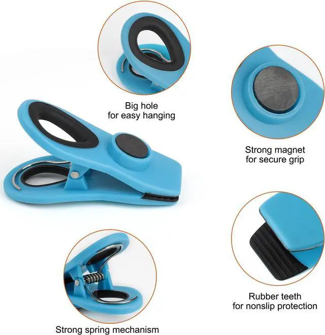 Alt view image 6 of 7 - TACGEA Chip Clips, Magnetic Bag Clips with Air Tight Seal for Food Storage, 12 Pieces, Multicolor