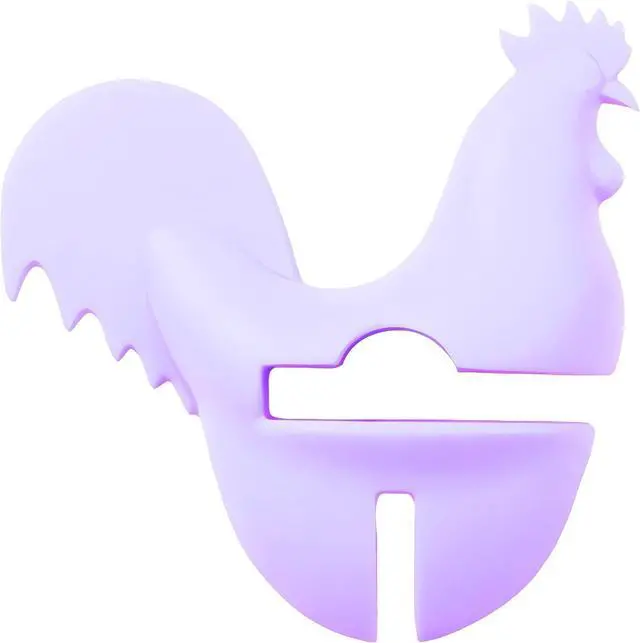 Main image of Cute Rooster Kitchen Spoon Holder - Rest Cooking Utensil Holder Pot Side Clip Spoon Holder for Pot Rooster Lid Holders - Heat Resistant & Dishwasher Safe Utensil Rest for Stove Top (Purple)
