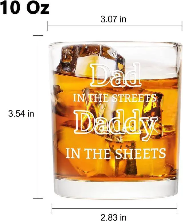 Alt view image 5 of 7 - Futtumy Dad In The Streets Daddy In The Sheets Whiskey Glass, Father's Day Gifts for Husband from Wife, Husband Gift from Wife, Funny Boyfriend Gifts for First Time New Dad for Christmas Birthday