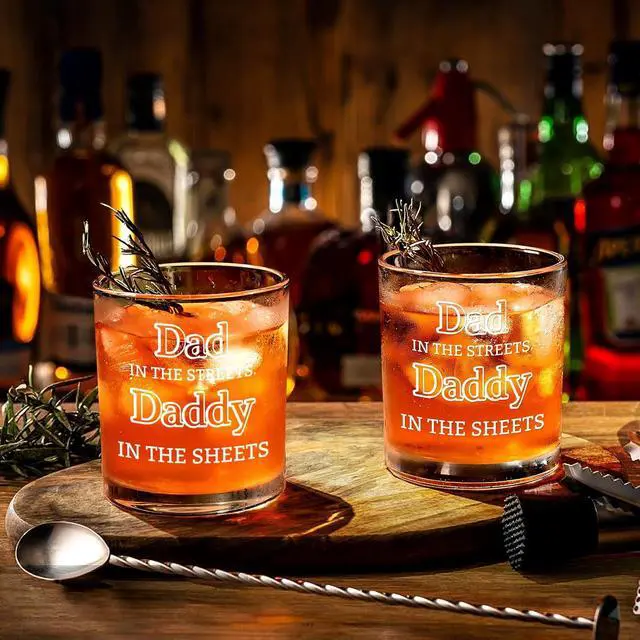 Alt view image 7 of 7 - Futtumy Dad In The Streets Daddy In The Sheets Whiskey Glass, Father's Day Gifts for Husband from Wife, Husband Gift from Wife, Funny Boyfriend Gifts for First Time New Dad for Christmas Birthday