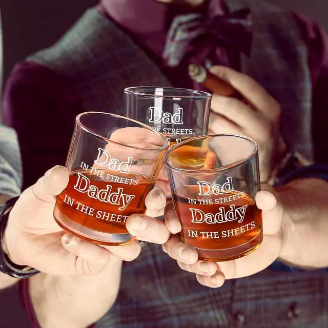 Alt view image 6 of 7 - Futtumy Dad In The Streets Daddy In The Sheets Whiskey Glass, Father's Day Gifts for Husband from Wife, Husband Gift from Wife, Funny Boyfriend Gifts for First Time New Dad for Christmas Birthday