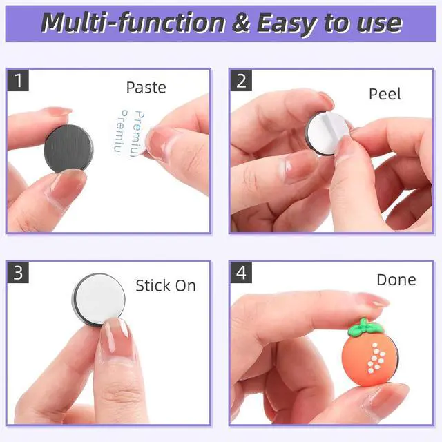 Alt view image 4 of 6 - VNDUEEY 100Pcs Strong Magnets with Adhesive Backing, 0.7 * 0.2 inch Ceramic Magnet Small Round Magnets for Crafts, Circle Magnet for Refrigerator, DIY, Science Projects, School Notice Boards (Black)