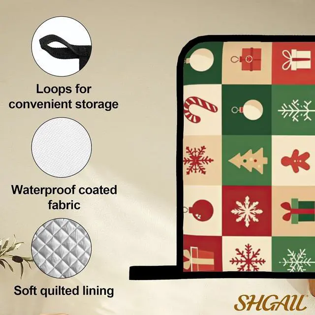 Alt view image 4 of 7 - Christmas Snowflakes Tree Oven Mitts with Matching Potholders - Heat Resistant Kitchen Accessories for Baking, Grilling, Cooking, Gifts for Women