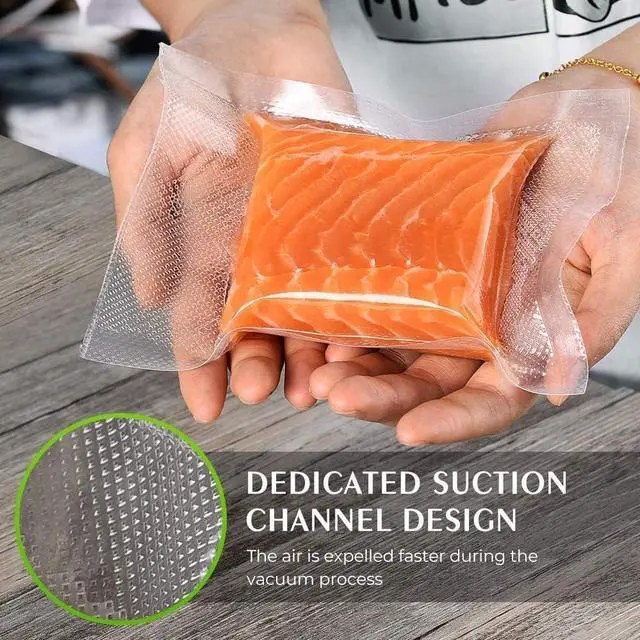 Alt view image 3 of 7 - Kitchen Essentials, Vacuum Sealer Bags 8"x10' 2 Rolls | Commercial Grade, BPA Free, Freezer Bags, Puncture Prevention, Sous Vide Compatible,Kitchen Gadgets