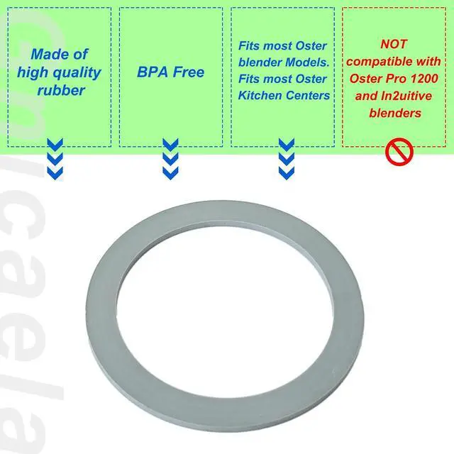 Alt view image 4 of 5 - Blender Gasket Replacement Parts, Rubber Ring Seal Rings Blender Accessories for Oster and Osterizer Blender (4 Pieces)