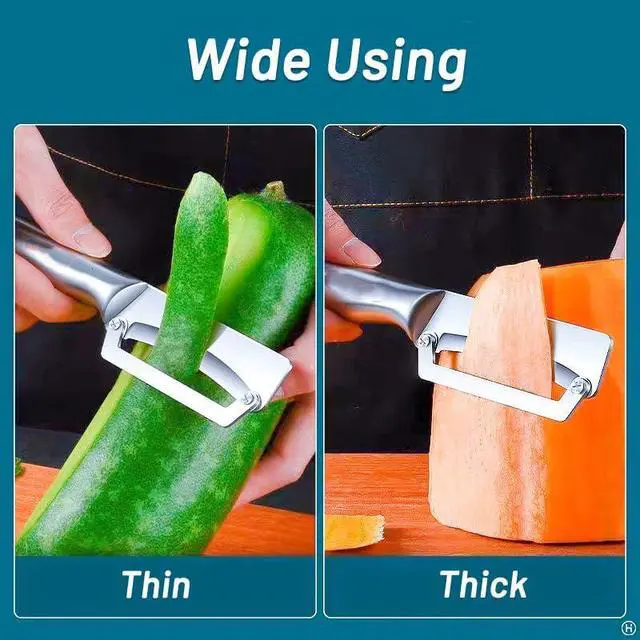 Alt view image 5 of 7 - 1 Pack Thick Vegetable Peeler - Sugarcane Pumpkin Peeling Knife - Ultra Sharp Stainless Steel Blades - Perfect Kitchen Peeler Effortlessly Peels Vegetables and Fruits (1 Pack)
