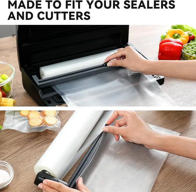 Alt view image 5 of 7 - Wevac Vacuum Sealer Bags 8x16 2 rolls, for Food Saver, Suction Channel | Sous Vide, Freezer safe, BPA Free, Commercial Grade, Heavy Duty Vacuum Seal Bag Fit All Vacuum Machine, Meal Prep, Meat, Fish