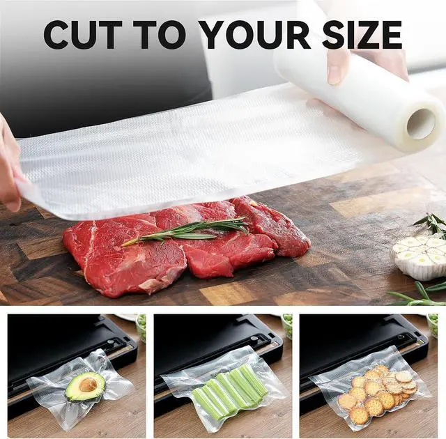 Alt view image 6 of 7 - Wevac Vacuum Sealer Bags 8x16 2 rolls, for Food Saver, Suction Channel | Sous Vide, Freezer safe, BPA Free, Commercial Grade, Heavy Duty Vacuum Seal Bag Fit All Vacuum Machine, Meal Prep, Meat, Fish