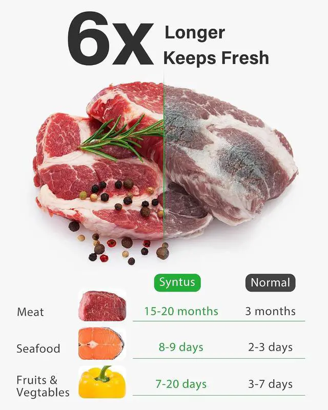 Alt view image 3 of 7 - Syntus 50 Pcs Vacuum Sealer Bags for Food, Quart Size 8x12, BPA Free | Precut Bags, Sous Vide Microwave Freezer Safe, Meal Prep, Food Vacuum Storage, For All Vacuum Sealers