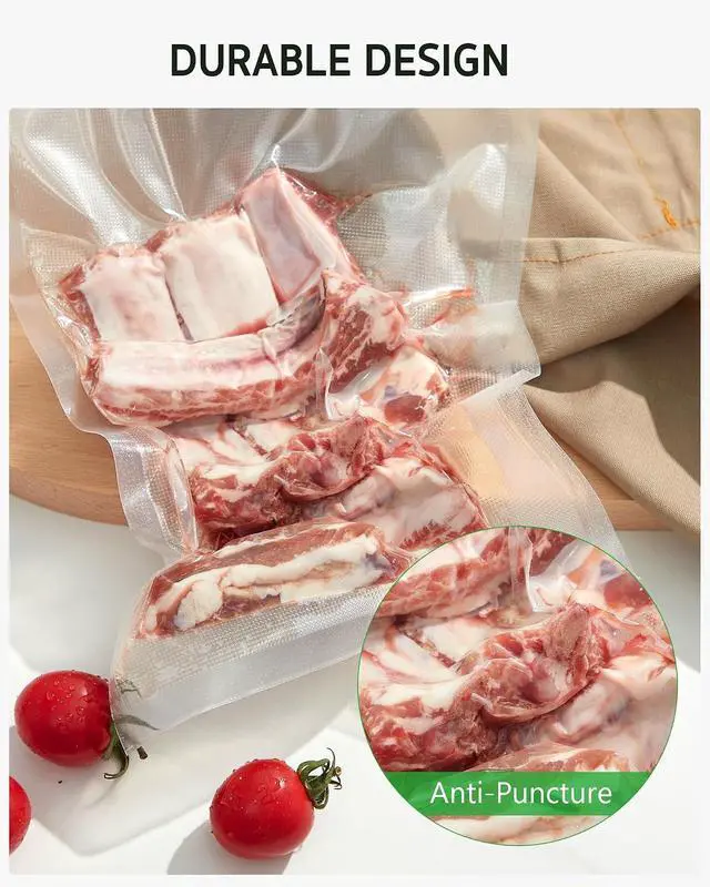 Alt view image 5 of 7 - Syntus 50 Pcs Vacuum Sealer Bags for Food, Quart Size 8x12, BPA Free | Precut Bags, Sous Vide Microwave Freezer Safe, Meal Prep, Food Vacuum Storage, For All Vacuum Sealers